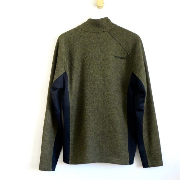 NEW! Spyder Men's Outbound 1/2 Half Zip Midweight Core Sweater Olive Green SZ M - Picture 9 of 13